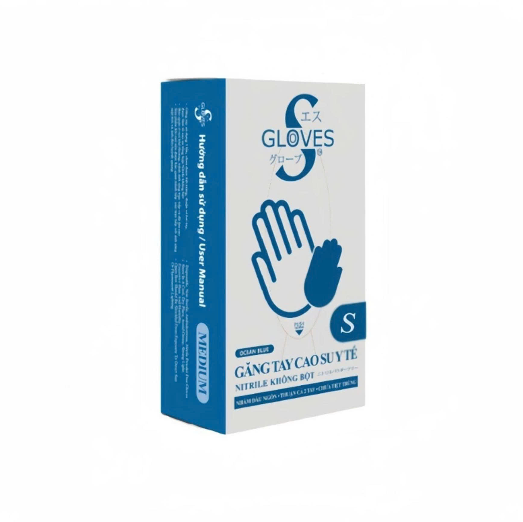 Găng tay cao su y tế nitrile xanh không bột Sgloves